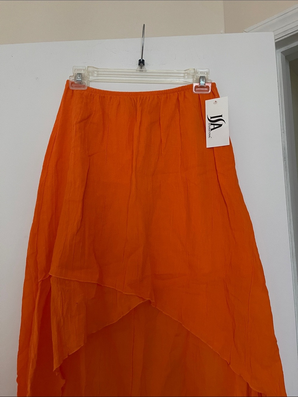 Orange Layered High-Low Maxi Skirt - Picture 4 of 8